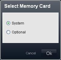 web select memory card